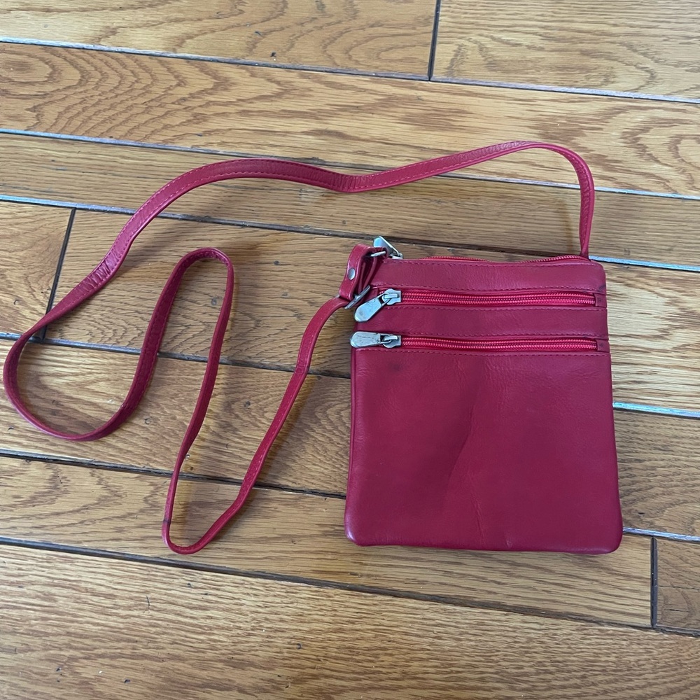 Red Leather Crossbody Bag